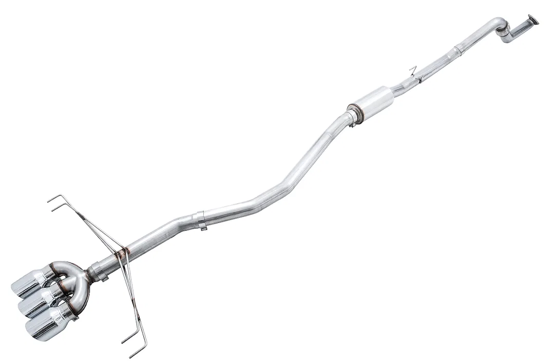 3020-52000 – AWE Exhaust System Kit, Stainless Steel Without Muffler Single Exhaust With Triple Exit Rear Exit 4 Inch...